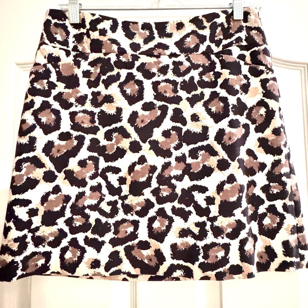 🐆 Ann Taylor LOFT Cheetah Print Skirt – Size 2 – Lined A-Line Mini
